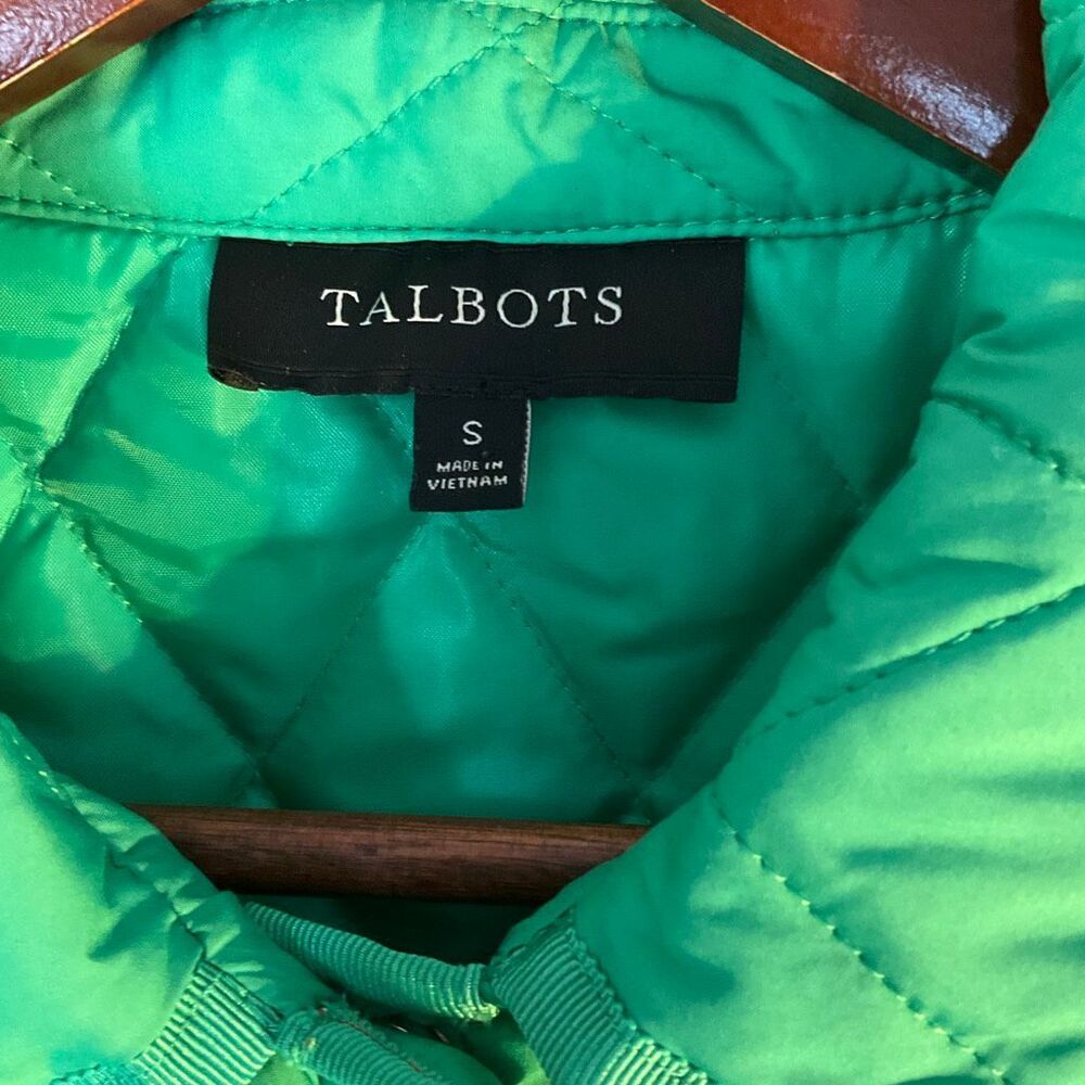 Talbots Kelly Green Quilted Barn Coat, S. Preppy Spring - Picture 12 of 14